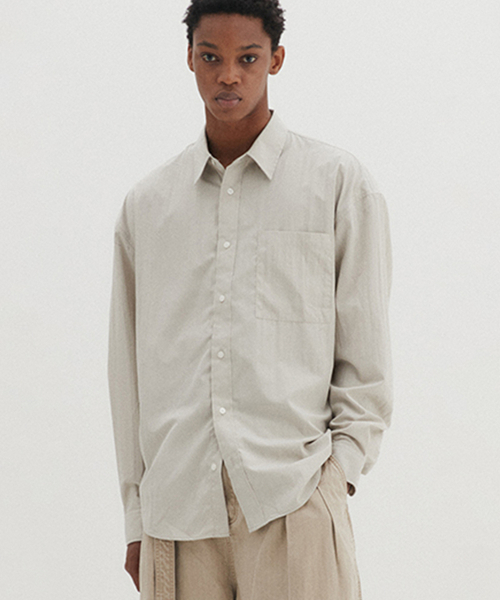 DNSR(ディーエヌエスアール)の「エッセンシャルリンクルシャツベージュ(シャツ/ブラウス・メンズ・その他・SMALL/MEDIUM/LARGE)」の1枚目の写真