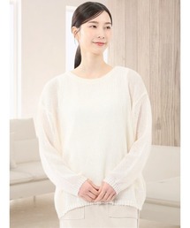 m.f.editorial（エムエフエディトリアル）の「【アンサンブル 2枚セット】m.f.エディトリアルレディース  透かしニットセーター&タンクトップ（アンサンブル）」