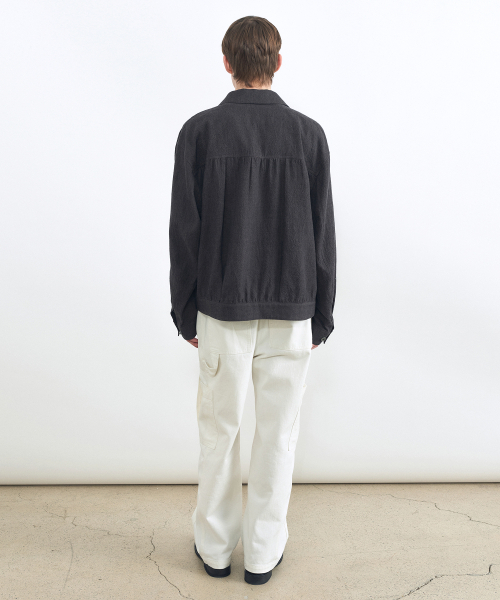 INSILENCE（インサイロンス）の「リネン トラッカージャケット MUD BLACK（デニムジャケット・レディース・その他・SMALL/MEDIUM/LARGE）」の4枚目の写真