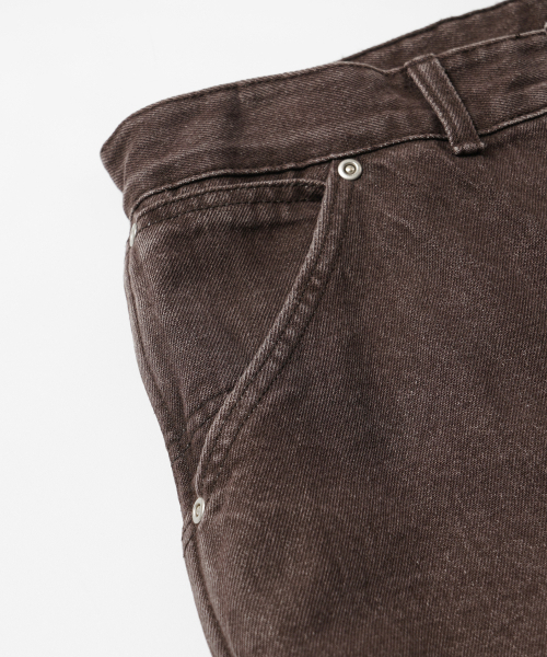 FRIZMWORKS(フリズムワークス)の「WASHED DENIM DOUBLE KNEE PANTS _ WASHED BROWN(デニムパンツ・メンズ・その他・X-LARGE/SMALL/MEDIUM/LARGE)」の5枚目の写真
