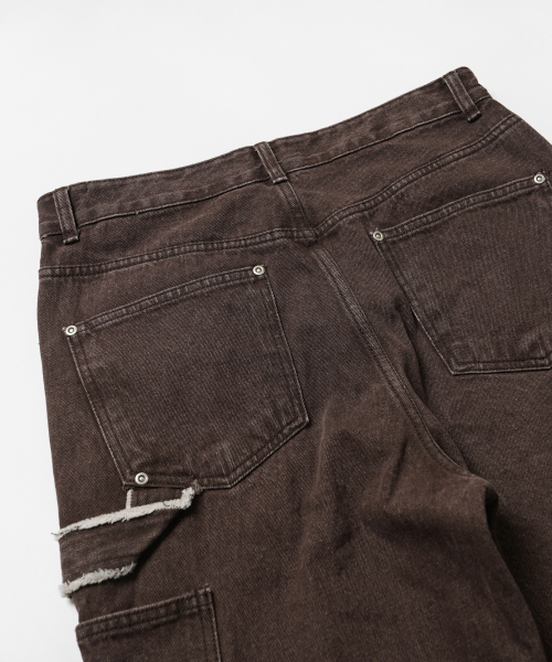 FRIZMWORKS(フリズムワークス)の「WASHED DENIM DOUBLE KNEE PANTS _ WASHED BROWN(デニムパンツ・メンズ・その他・X-LARGE/SMALL/MEDIUM/LARGE)」の8枚目の写真