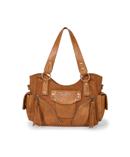 IUGAMAKARAS（イウガマカラス）の「Studded Suede Shoulder Bag (Camel)（ショルダーバッグ・レディース・その他・FREE）」の10枚目の写真