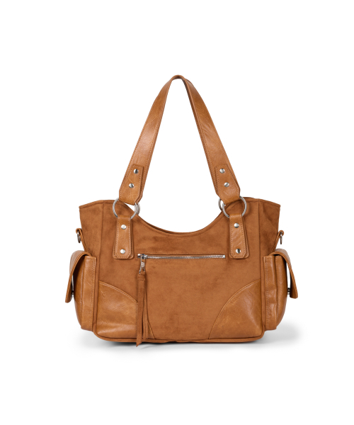 IUGAMAKARAS（イウガマカラス）の「Studded Suede Shoulder Bag (Camel)（ショルダーバッグ・レディース・その他・FREE）」の11枚目の写真