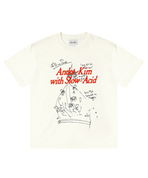 SLOWACID（スローアシッド）の「アンドレキム x スロウエシッド ラフスケッチ 半袖Tシャツ [クリーム]（Tシャツ/カットソー）」