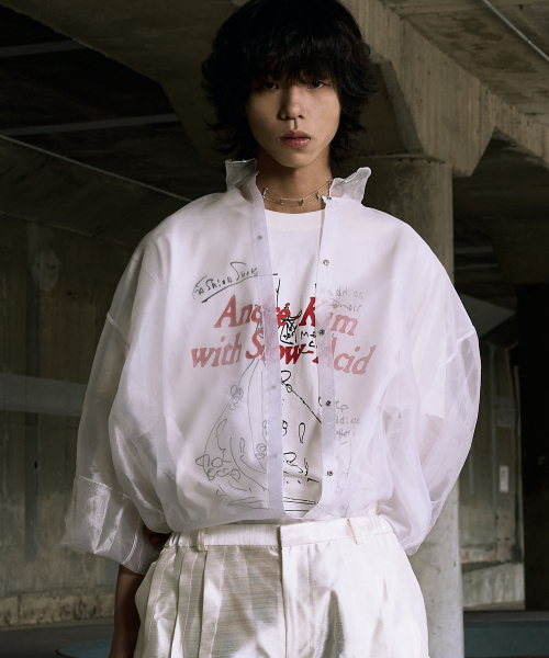 SLOWACID（スローアシッド）の「アンドレキム x スロウエシッド ラフスケッチ 半袖Tシャツ [クリーム]（Tシャツ/カットソー・レディース・その他・LARGE/MEDIUM/SMALL）」の2枚目の写真