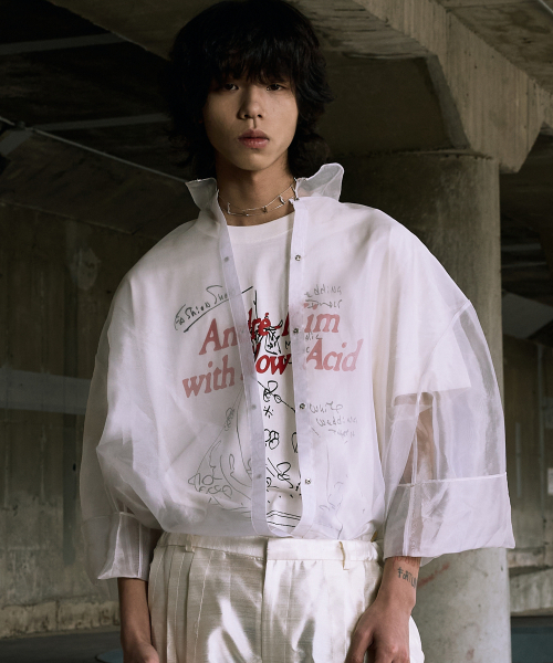 SLOWACID（スローアシッド）の「アンドレキム x スロウエシッド ラフスケッチ 半袖Tシャツ [クリーム]（Tシャツ/カットソー・レディース・その他・LARGE/MEDIUM/SMALL）」の3枚目の写真