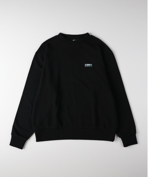 CAMP7】胸ラベルロゴ クルーネックトレーナー (シンプルデザイン/裏毛
