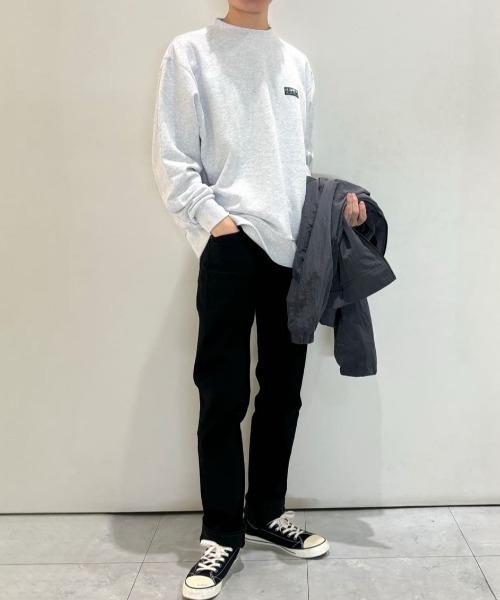 CAMP7(キャンプセブン)の「【CAMP7】胸ラベルロゴ クルーネックトレーナー (シンプルデザイン/裏毛素材/抗菌防臭/デイリーカジュアル/ユニセックス)(スウェット・メンズ・ライトグレー/ブラック/オリーブ・M/XL/L)」の13枚目の写真