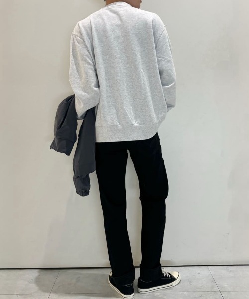 CAMP7(キャンプセブン)の「【CAMP7】胸ラベルロゴ クルーネックトレーナー (シンプルデザイン/裏毛素材/抗菌防臭/デイリーカジュアル/ユニセックス)(スウェット・メンズ・ライトグレー/ブラック/オリーブ・M/XL/L)」の14枚目の写真