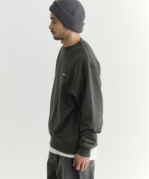 CAMP7(キャンプセブン)の「【CAMP7】胸ラベルロゴ クルーネックトレーナー (シンプルデザイン/裏毛素材/抗菌防臭/デイリーカジュアル/ユニセックス)(スウェット・メンズ・ライトグレー/ブラック/オリーブ・M/XL/L)」の16枚目の写真