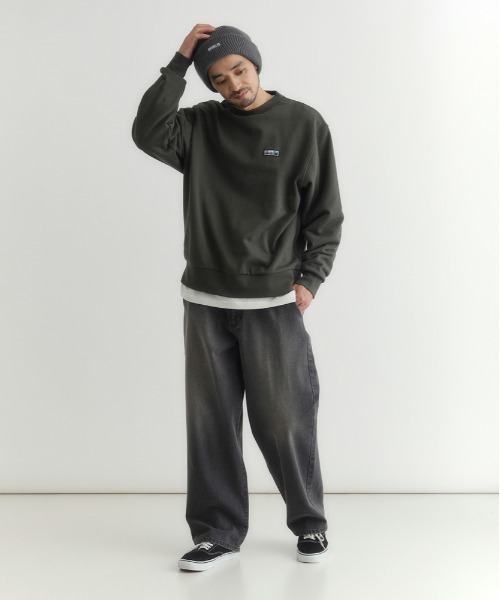 CAMP7(キャンプセブン)の「【CAMP7】胸ラベルロゴ クルーネックトレーナー (シンプルデザイン/裏毛素材/抗菌防臭/デイリーカジュアル/ユニセックス)(スウェット・メンズ・ライトグレー/ブラック/オリーブ・M/XL/L)」の18枚目の写真