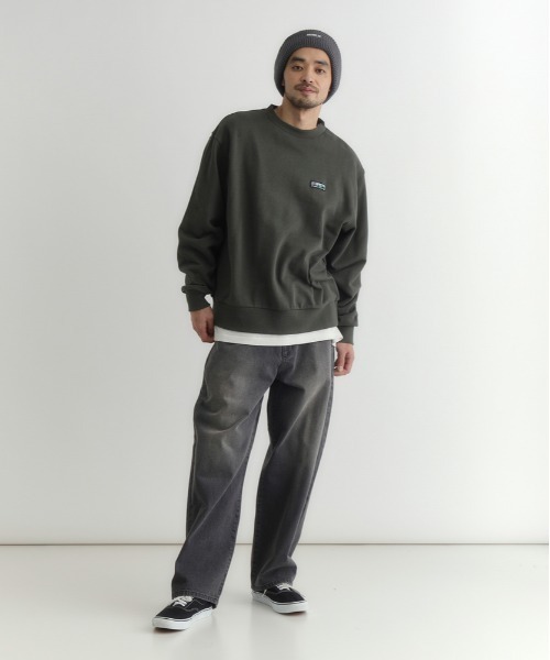 CAMP7(キャンプセブン)の「【CAMP7】胸ラベルロゴ クルーネックトレーナー (シンプルデザイン/裏毛素材/抗菌防臭/デイリーカジュアル/ユニセックス)(スウェット・メンズ・ライトグレー/ブラック/オリーブ・M/XL/L)」の19枚目の写真