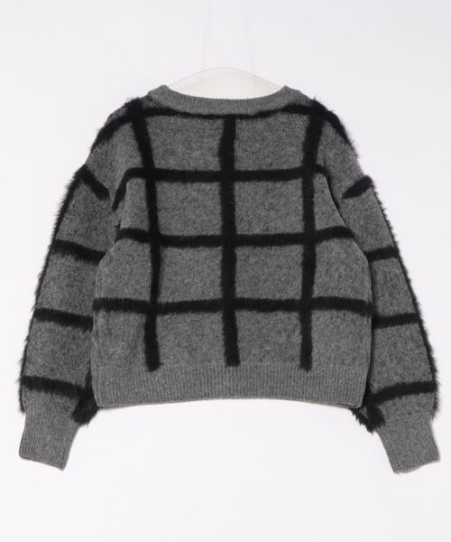GORGE(ゴージ)の「《ふわシャギーライン》レディース チェック柄 ニット セーター ゆるシルエット 秋冬(ニット/セーター・レディース・オフホワイト/グレー/ベージュ・F)」の11枚目の写真