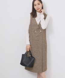 index | ラップ風ツイードジャンスカ【洗濯機OK/防シワ】(ワンピース)