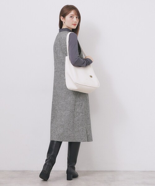 index（インデックス）の「ラップ風ツイードジャンスカ【洗濯機OK/防シワ】（ワンピース・レディース・ブラック/ブラウン系2/ブラウン系その他・36/38/40/42）」の21枚目の写真