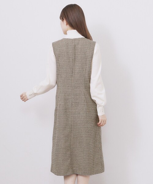 index（インデックス）の「ラップ風ツイードジャンスカ【洗濯機OK/防シワ】（ワンピース・レディース・ブラック/ブラウン系2/ブラウン系その他・36/38/40/42）」の9枚目の写真