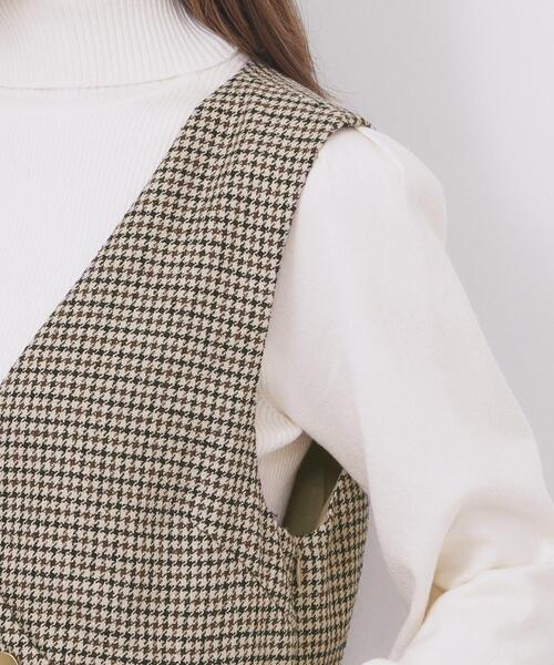 index（インデックス）の「ラップ風ツイードジャンスカ【洗濯機OK/防シワ】（ワンピース・レディース・ブラック/ブラウン系2/ブラウン系その他・36/38/40/42）」の7枚目の写真