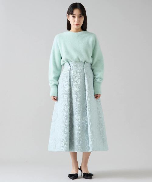 ティアラ　TIARA フレアスカート　スカート Tiara（ティアラ） スカート リボンベルト付切り替えフレアスカート