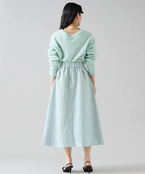 Tiara（ティアラ）の「ジャガードタックフレアスカート（スカート・レディース・グレー/ミント・3/2）」の6枚目の写真