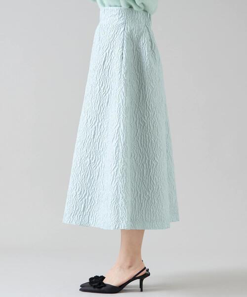 Tiara（ティアラ）の「ジャガードタックフレアスカート（スカート・レディース・グレー/ミント・3/2）」の10枚目の写真