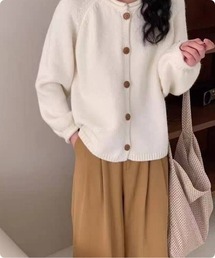 ナチュラルラウンドカラーカーディガン