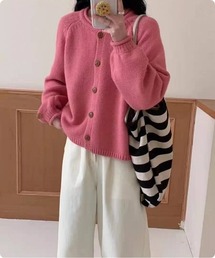 ナチュラルラウンドカラーカーディガン