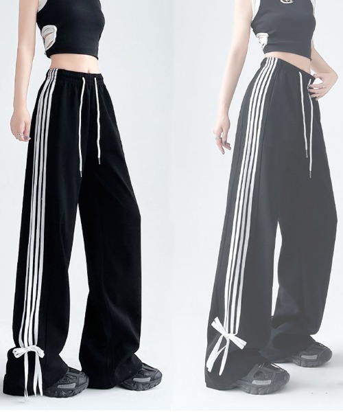 shoppinggo(ショッピングゴー)の「ラインパンツ ジョガーパンツ サイドライン カジュアル スポーツ レディース ワイドパンツ ボトムス ジャージ(その他パンツ・レディース・ライトグレー/ブラック/ピンク・M/L)」の7枚目の写真