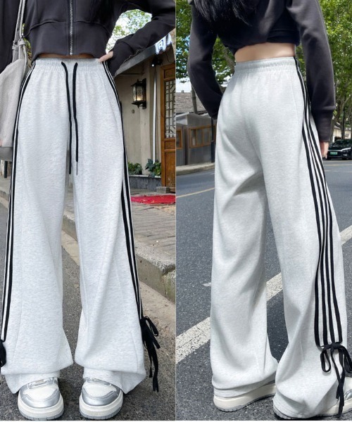 shoppinggo(ショッピングゴー)の「ラインパンツ ジョガーパンツ サイドライン カジュアル スポーツ レディース ワイドパンツ ボトムス ジャージ(その他パンツ・レディース・ライトグレー/ブラック/ピンク・M/L)」の21枚目の写真