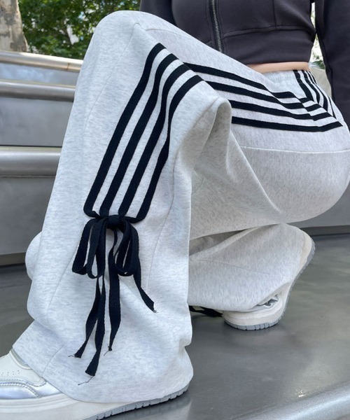 shoppinggo(ショッピングゴー)の「ラインパンツ ジョガーパンツ サイドライン カジュアル スポーツ レディース ワイドパンツ ボトムス ジャージ(その他パンツ・レディース・ライトグレー/ブラック/ピンク・M/L)」の22枚目の写真
