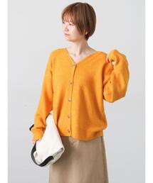 Vネック」に該当するカーディガン/ボレロ（オレンジ/橙色系