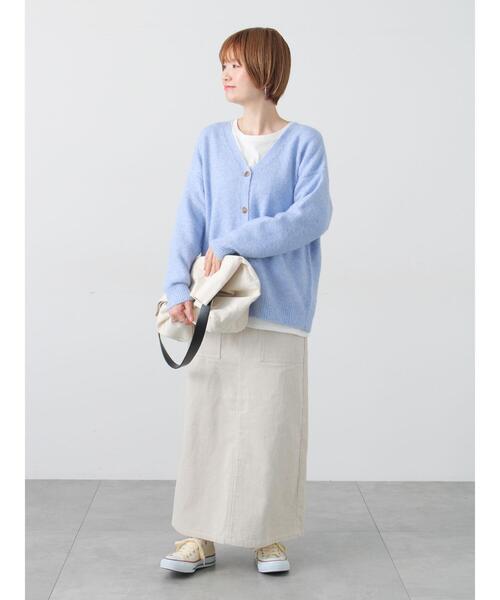 Lugnoncure（ルノンキュール）の「ウール混ふわふわVネックカーディガン（カーディガン/ボレロ・レディース・オレンジ/ベージュ/ブルー/グレー・F）」の6枚目の写真