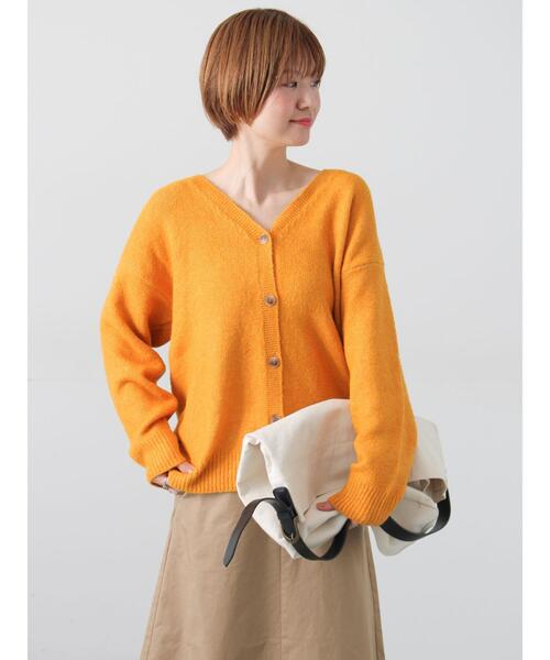 Lugnoncure（ルノンキュール）の「ウール混ふわふわVネックカーディガン（カーディガン/ボレロ・レディース・オレンジ/ベージュ/ブルー/グレー・F）」の22枚目の写真