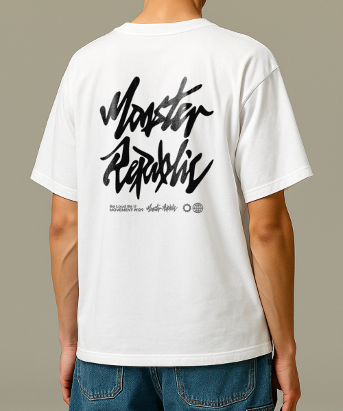 MONSTER REPUBLIC(モンスターリパブリック)の「アセンティックロゴブラックTシャツホワイト_W129(Tシャツ/カットソー・レディース・その他・SMALL/MEDIUM/LARGE/X-LARGE)」の2枚目の写真