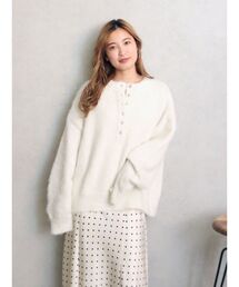 Ungrid | ヘンリーネック起毛ルーズニット(ニット/セーター)