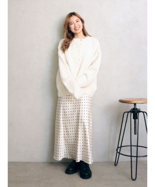 セール】ヘンリーネック起毛ルーズニット（ニット/セーター）｜Ungrid