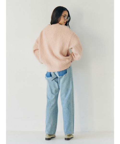 ヘンリーネック起毛ルーズニット Ungrid（アングリッド） ニット セーター ヘンリーネック起毛ルーズ