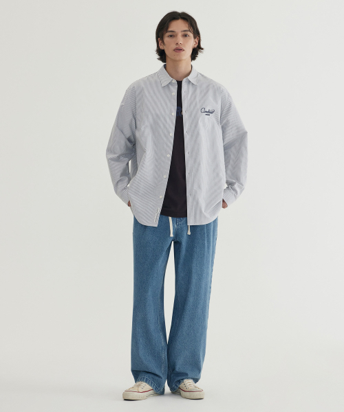 COVERNAT(カバーナット)の「オックスフォードストライプグラフィックシャツ グレー(シャツ/ブラウス・メンズ・その他・SMALL/MEDIUM/LARGE/X-LARGE)」の4枚目の写真