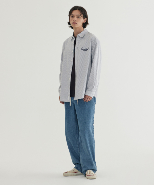 COVERNAT(カバーナット)の「オックスフォードストライプグラフィックシャツ グレー(シャツ/ブラウス・メンズ・その他・SMALL/MEDIUM/LARGE/X-LARGE)」の5枚目の写真