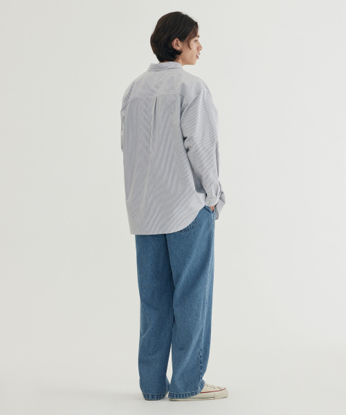 COVERNAT(カバーナット)の「オックスフォードストライプグラフィックシャツ グレー(シャツ/ブラウス・メンズ・その他・SMALL/MEDIUM/LARGE/X-LARGE)」の6枚目の写真
