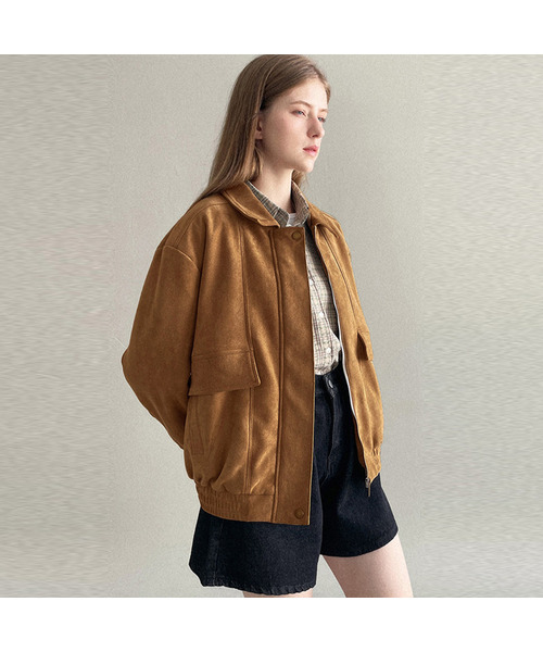 SLOWLOLLI(スローローリ)の「Bomber suede jacket(その他アウター・レディース・Beige/キャメル・FREE)」の2枚目の写真