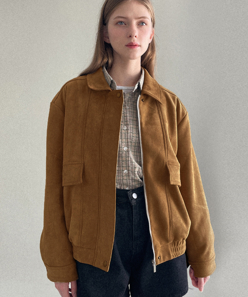 SLOWLOLLI(スローローリ)の「Bomber suede jacket(その他アウター・レディース・Beige/キャメル・FREE)」の3枚目の写真