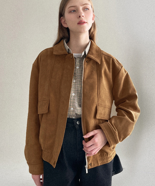 SLOWLOLLI(スローローリ)の「Bomber suede jacket(その他アウター・レディース・Beige/キャメル・FREE)」の4枚目の写真