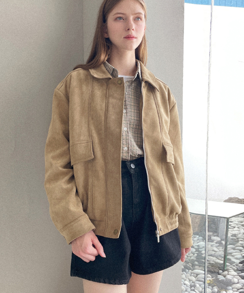 SLOWLOLLI(スローローリ)の「Bomber suede jacket(その他アウター・レディース・Beige/キャメル・FREE)」の6枚目の写真