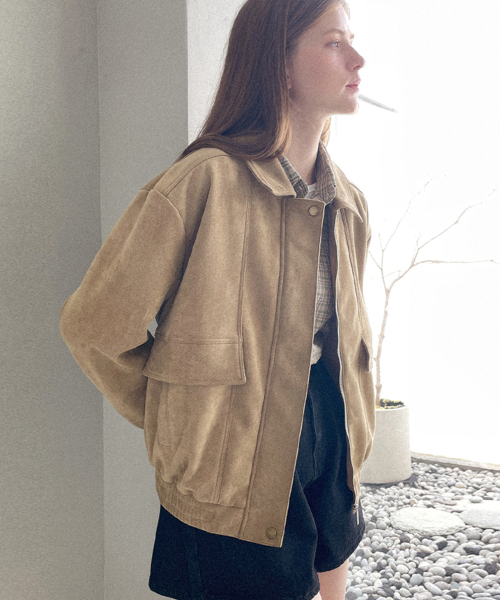 SLOWLOLLI(スローローリ)の「Bomber suede jacket(その他アウター・レディース・Beige/キャメル・FREE)」の7枚目の写真