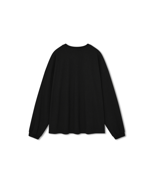 ANGLAN（アングラン）の「Layered Basic Trim Long Sleeve - Black（Tシャツ/カットソー・メンズ・ブラック・FREE）」の2枚目の写真
