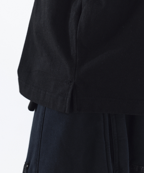 ANGLAN（アングラン）の「Layered Basic Trim Long Sleeve - Black（Tシャツ/カットソー・メンズ・ブラック・FREE）」の6枚目の写真