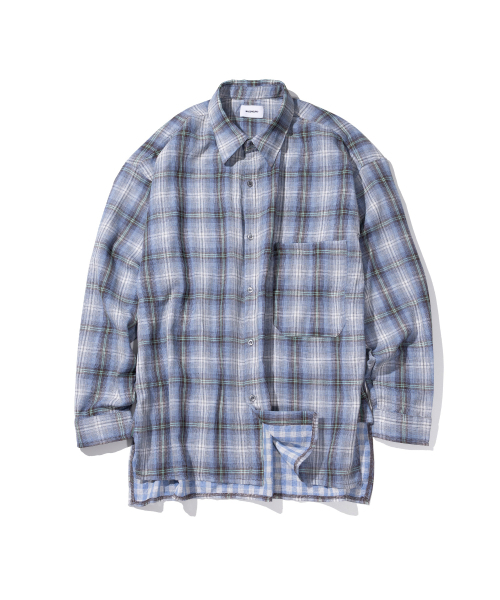 MASSNOUN(マスノウン)の「マルチミックスチェックシャツ MSIST002-BL(シャツ/ブラウス・レディース・その他・LARGE/MEDIUM)」の3枚目の写真