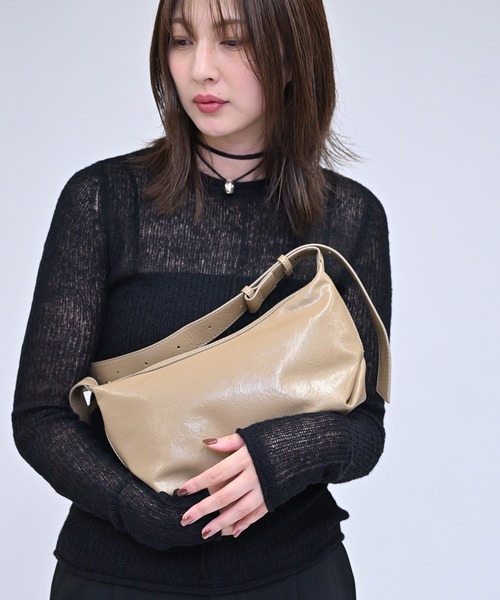 enlit(エンリット)の「【 enlit 】 クラックデザイン マルチウェイベルト ショルダーバッグ(ショルダーバッグ・レディース・アイボリー/ブラック/ベージュ/ブラウン/ダークブラウン/ボルドー・FREE)」の19枚目の写真