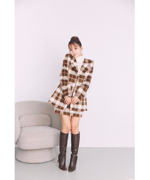 MISTREASS（ミストレアス）の「Big Plaid Jacket & Mini-Skirt（セットアップ・レディース・ブラウン・FREE）」の4枚目の写真