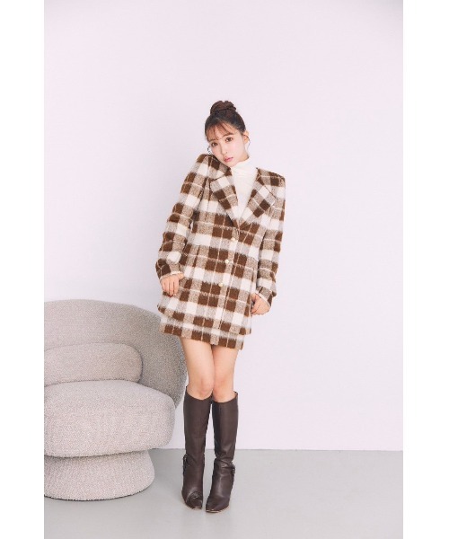 MISTREASS（ミストレアス）の「Big Plaid Jacket & Mini-Skirt（セットアップ・レディース・ブラウン・FREE）」の5枚目の写真